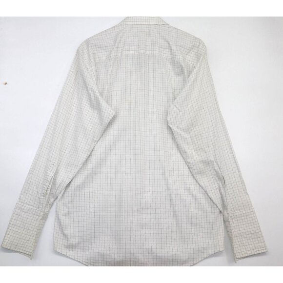 Donald J. Trump Signature Collection Mens White Check Long Sleeve Shirt Medium - Picture 8 of 10